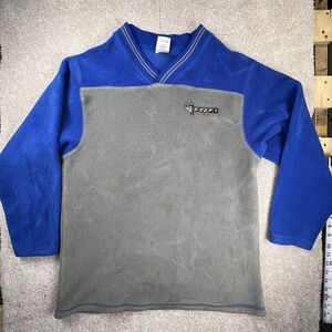 Vintage Disney Goofy Fleece Pullover Sweatshirt‎ V-Neck Blue & Gray Medium